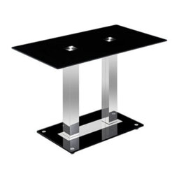Furniture in Fashion Jet Small Black Glass Dining Table With Chrome Supports - thumbnail 3