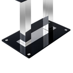 Furniture in Fashion Jet Small Black Glass Dining Table With Chrome Supports - thumbnail 8