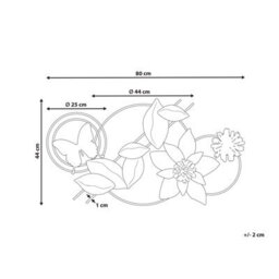 Wyld And Coco Handmade Multicolour Iron Wall Art Mural - Floral And Butterfly Horizontal Accent 800mm X 200mm - thumbnail 4