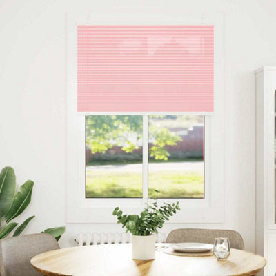 Berkfield Modern Pleated Blind Pink 85X100 Cm Fabric Width 84.4 Cm Polyester