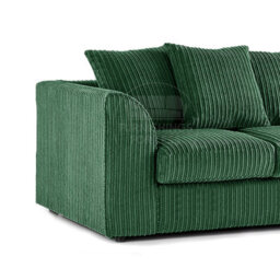 Furnishings For Less UK Luxor Jumbo Cord Green Fabric 2 Seater Sofa - thumbnail 2