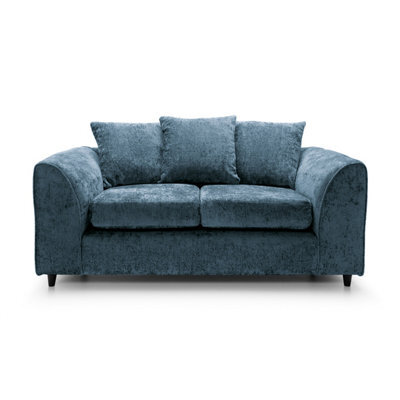 Abakus Direct Harriet Crushed Chenille 2 Seater Sofa In Dark Blue - image 1