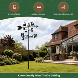 Garden Market Place Weathervane - Deer Steel Weathervane With Ground Spike And Wall Fixing. - thumbnail 6