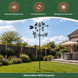 Garden Market Place Weathervane - Deer Steel Weathervane With Ground Spike And Wall Fixing. - thumbnail 3