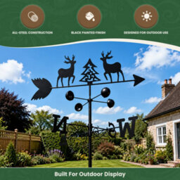 Garden Market Place Weathervane - Deer Steel Weathervane With Ground Spike And Wall Fixing. - thumbnail 5
