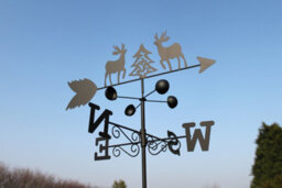 Garden Market Place Weathervane - Deer Steel Weathervane With Ground Spike And Wall Fixing.