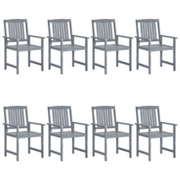 Garden Chairs 8 Pcs Solid Acacia Wood Grey