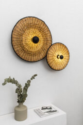 Luminosa Lighting Luminosa Costas 600 H70 Black, Rattan Wall / Ceiling Lamp - thumbnail 2