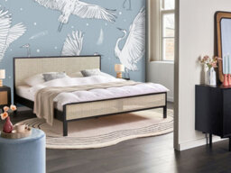 Beliani Bed Pine Wood Salernas 180 X 200 Cm (Eu Super King) Black - thumbnail 2