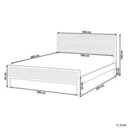 Beliani Bed Pine Wood Salernas 180 X 200 Cm (Eu Super King) Black - thumbnail 3