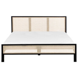 Beliani Bed Pine Wood Salernas 180 X 200 Cm (Eu Super King) Black - thumbnail 4