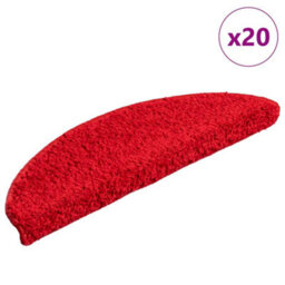 Berkfield Premium Stair Mats 20 Pcs 56X17X3 Cm Red Half Round - thumbnail 2