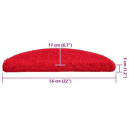 Berkfield Premium Stair Mats 20 Pcs 56X17X3 Cm Red Half Round - thumbnail 8