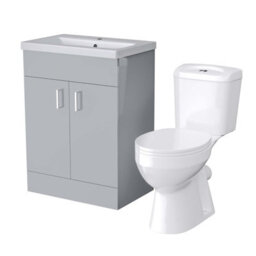 Nes Home 600mm Basin Grey Vanity & Wc Toilet Pan - thumbnail 6