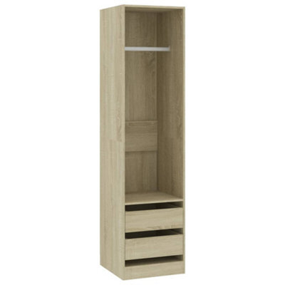 Berkfield Compact Wardrobe With Drawers Sonoma Oak 50X50X200 Cm Engineered Wood