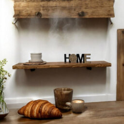 MKGT Rustic Breakfast Bar 30Cm Kitchen Shelf Coffee Pub Table (Tudor Oak, 120Cm Long) - thumbnail 8