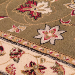 Green Traditional Easy To Clean Floral Bordered Rug For Dining Room-80Cm X 150Cm - thumbnail 3