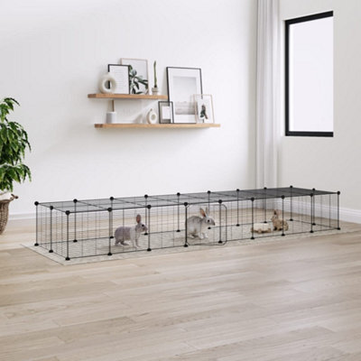 Walplus 36-Panel Pet Cage With Door Black 35X35 Cm Steel - image 1