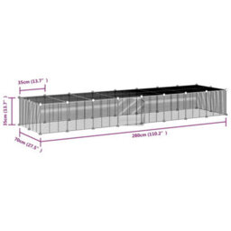 Walplus 36-Panel Pet Cage With Door Black 35X35 Cm Steel - thumbnail 4
