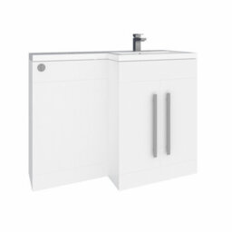 Rinse Bathrooms 1100mm Rh Vanity Unit With Basin And Back To Wall Unit Bathroom Storage Unit Free Standing White Painting - thumbnail 2