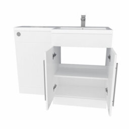 Rinse Bathrooms 1100mm Rh Vanity Unit With Basin And Back To Wall Unit Bathroom Storage Unit Free Standing White Painting - thumbnail 5