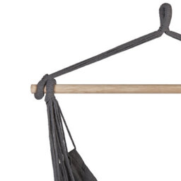 Beliani Boho Tassel Hanging Hammock Chair Grey Cotton With Cushions - W95 X D55 X H125Cm - thumbnail 5