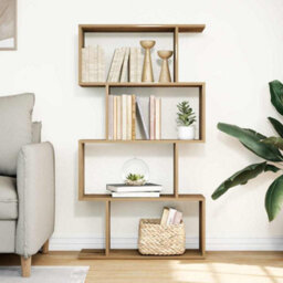 Berkfield Durable Room Divider Bookcase 4-Tier Artisan Oak 70X24X129 Cm Engineered Wood - thumbnail 3