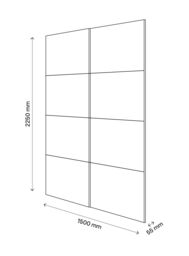 GoodHome Atomia Contemporary Panelled Without Mirror Doors White Oak Effect High Gloss 2 Door Sliding Wardrobe Door Kit (H)2250mm (W)1500mm - thumbnail 5