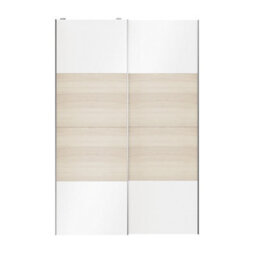 GoodHome Atomia Contemporary Panelled Without Mirror Doors White Oak Effect High Gloss 2 Door Sliding Wardrobe Door Kit (H)2250mm (W)1500mm - thumbnail 1