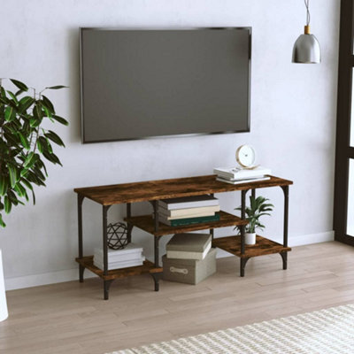 Walplus Tv Cabinet Smoked Oak 102X35X45.5 Cm Engineered Wood - image 1