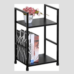 2 Tier Wooden Spice Rack Kitchen Storage Organiser Black 29X23X48Cm - thumbnail 3
