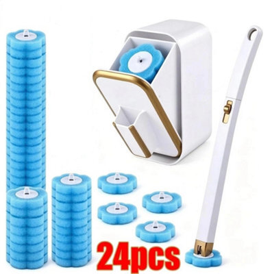Disposable Toilet Brush Set With 24 Refills - image 1