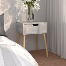 Berkfield Bedside Cabinet Concrete Grey 40X40X56 Cm Engineered Wood - thumbnail 1