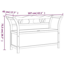 Vidaxl Bench Grey 107X45X75.5 Cm Solid Wood Fir - thumbnail 3