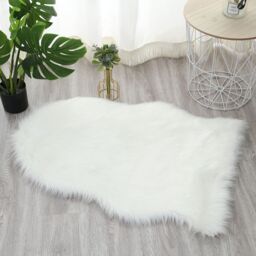 GoodHome Hegoa White Faux Fur Effect Small Rug, (L)90Cm X (W)60Cm - thumbnail 6