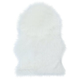 GoodHome Hegoa White Faux Fur Effect Small Rug, (L)90Cm X (W)60Cm - thumbnail 1