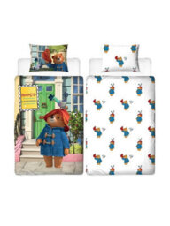 Paddington Bear Friends Single Duvet Cover And Pillowcase Set Cute Printed Bear Figures Reversible Design - thumbnail 3