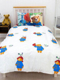 Paddington Bear Friends Single Duvet Cover And Pillowcase Set Cute Printed Bear Figures Reversible Design - thumbnail 5