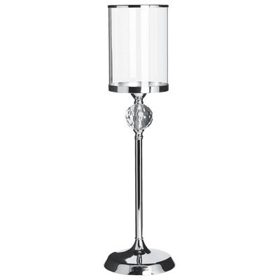 Beliani Candle Holder Cotui Glass 58 Cm Silver - image 1