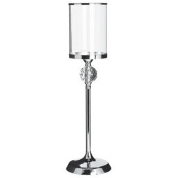 Beliani Candle Holder Cotui Glass 58 Cm Silver - thumbnail 1
