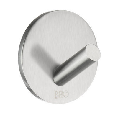 Beslagsboden - Single Hook, Brushed Stainless Steel, Self-Adhesive