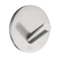 Beslagsboden - Single Hook, Brushed Stainless Steel, Self-Adhesive