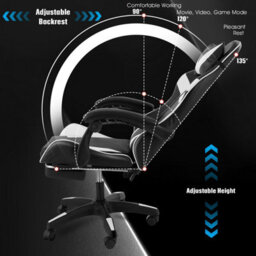 Massage Gaming Chair Leather Racing Office Executive Recliner With Leg Rest Home - thumbnail 6