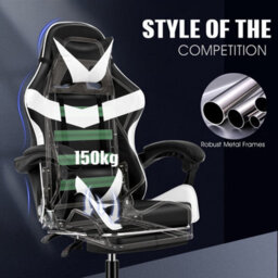 Massage Gaming Chair Leather Racing Office Executive Recliner With Leg Rest Home - thumbnail 5