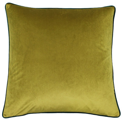 furn. Furn Meridian Velvet Piped Polyester Filled Cushion, Moss/emerald, 55 X 55Cm - image 1