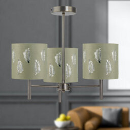 First Choice Lighting Set Of 2 Brea - Antique Brass Light Fittings & Sage Green Fern Shades - thumbnail 4