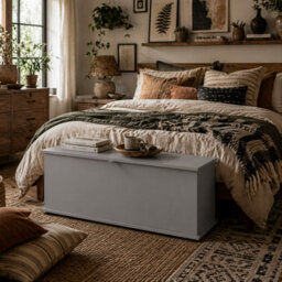 Wyld Haus Fito Vima 113L Grey Storage Trunk With Flip-Top Lid And Safety Hinges, 100W X 40D X 40H Cm - thumbnail 1