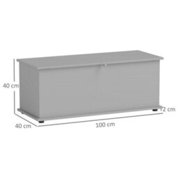 Wyld Haus Fito Vima 113L Grey Storage Trunk With Flip-Top Lid And Safety Hinges, 100W X 40D X 40H Cm - thumbnail 4