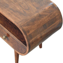 Artisan Furniture Solid Wood Brown California Walnut Circular Tv Stand With 2 Drawers And Open Slot - thumbnail 5