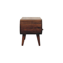 Artisan Furniture Solid Wood Brown California Walnut Circular Tv Stand With 2 Drawers And Open Slot - thumbnail 8